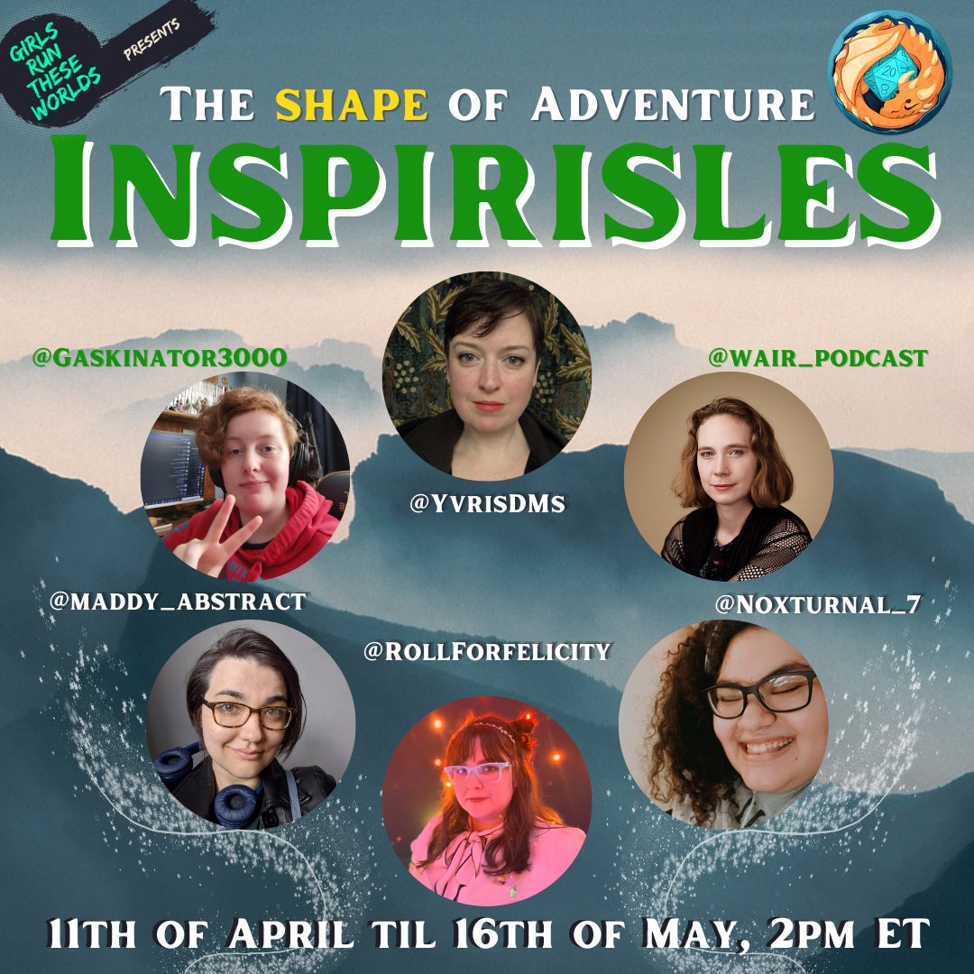 The cast of inspirisles, streaming Tuesdays at 2pm ET, 7pm UK time, 11th April - 16th May