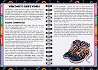 Welcome section from Jude's World - a double page zine spread designed to look like a tabbed notebook.